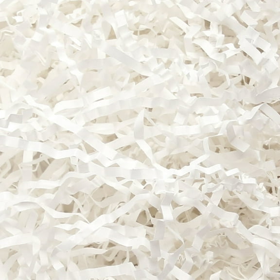 PKGSMART Crinkle Cut Paper Shred Filler, 1/2lb(8oz), White Shredded Paper for Gift Wrapping