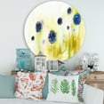 thumbnail image 2 of Designart 'Abstract Blue Flowers In The Meadow' Traditional Circle Metal Wall Art 36x36 - Disc of 36, 2 of 5