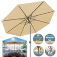 thumbnail image 4 of Sunrise Outdoor 10' Patio Umbrella 8 ribs Aluminum Pole with Tilt and Crank Outdoor Garden Market Parasol Sunshade (Beige), 4 of 10