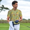 thumbnail image 3 of Picia Taco Print Men's Polo Shirt, Two-Button Closure Pique Polo Shirt, Summer Fashion Golf Shirt-4X-Large, 3 of 6