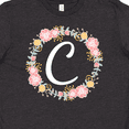 thumbnail image 4 of Inktastic C Monogram Alphabet Letter Rose Floral Wreath Youth T-Shirt, 4 of 5