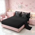 thumbnail image 4 of Homewish Sequins Diamonds King Bedding for Girls, With God All Things Are Possible Print King Bed in a Bag, Pink Black, Black Reversible, 7 Pieces, 4 of 7