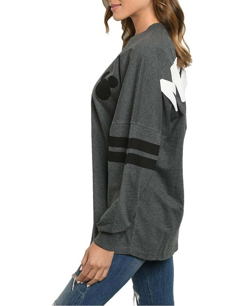 Mickey Mouse Sweatshirt Disney Womens Long Sleeve Oversized Jersey