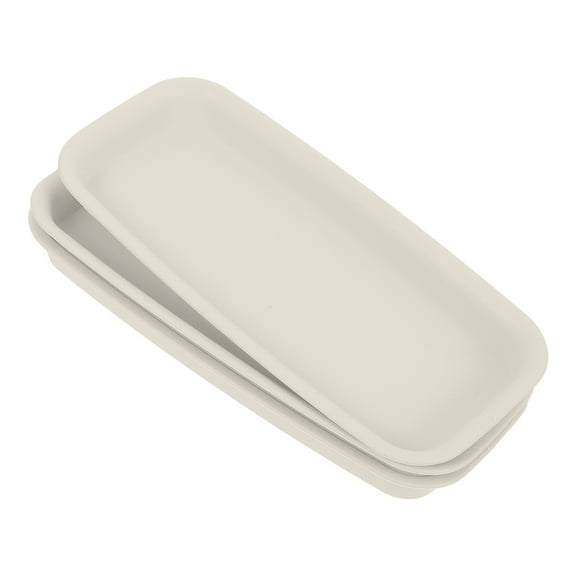 Pawsdot White Plastic Rectangular Flowerpot Water Trays for Indoor Outdoor Use 3Pcs