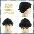 thumbnail image 4 of RaoLizhen 2 pcs Turban Head Wraps, Vintage Twist Velvet Durags with Satin Lining for Men & Women (Beige & Dark Green), 4 of 5