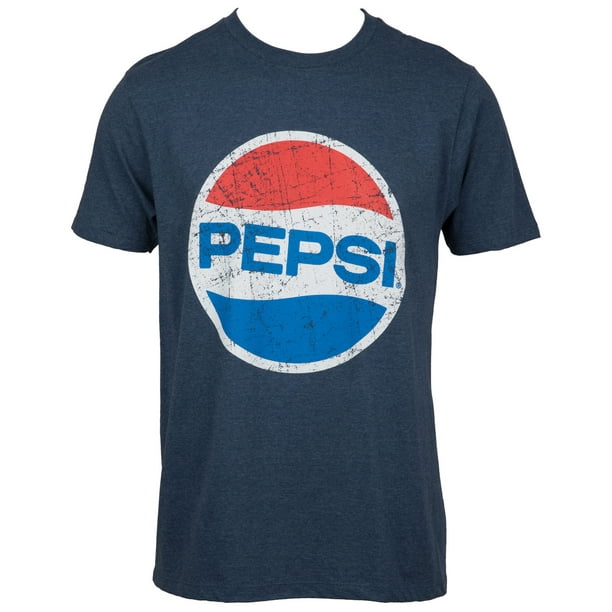 Pepsi Logo Classique en Détresse Sérigraphie T-Shirt-Large