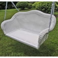 thumbnail image 2 of Fast Furnishing Resin Wicker Porch Swing with 4-ft Hanging Chain, White, 2 of 2