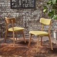 thumbnail image 3 of GDF Studio Crystal Mid Century Modern Fabric Upholstered Dining Chairs, Set of 2, Green Tea and Oak, 3 of 11
