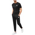 thumbnail image 2 of TMOYZQ Mens 2 Piece Sweatsuits Outfits Quick Dry Short Sleeve Pullover Loungewear and Joggers Sweatpants Summer Casual Track Suits Set, 2 of 8