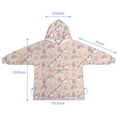 thumbnail image 7 of Pink Cartoon Unicorn Rainbow Star Cupcake Pattern Blanket Hoodies for Kids 6-13YR Oversize Wearable Blanket Hoodies for Boys Girls Teens, 7 of 7