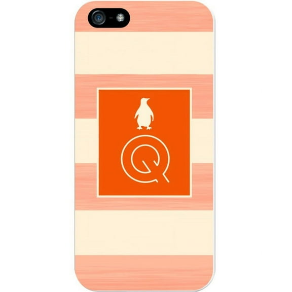 Critter Collection iPhone 5 Case, STRIPES, Orange Penguin