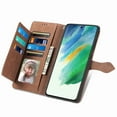 thumbnail image 2 of Nalacover Wallet Case for Samsung Galaxy S21 FE, Embossed Pattern Design Zipper Pocket Handbag Wrist Strap Premium PU Leather Flip Cover with Card Slots Holder Magnetic Clasp Kickstand Case,Brown, 2 of 11