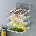 thumbnail image 1 of 1pc Foldable Side Dish Tray, Wall Mounted Kitchen Storage Rack, Vegetables Fruit Prepare Plate Hot Pot Dish Holder Tray Table Dish Organizer, Space Saver, Kitchen Accessories, 1 of 4