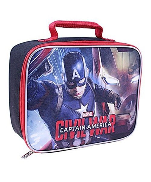 CAPTAIN AMERICA Insulated 3D Lunch Bag Box And Drink Sport Water Bottle Set 