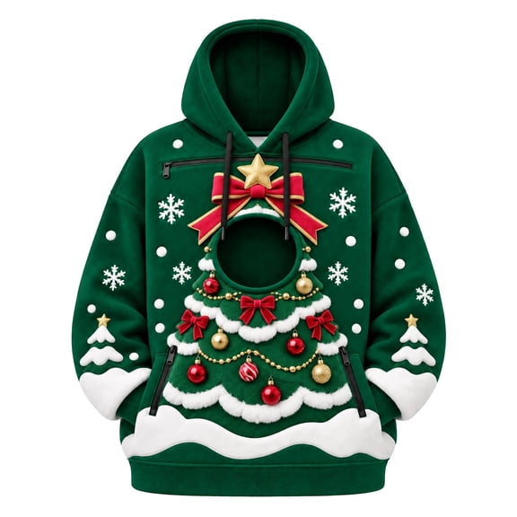SJLDQY Christmas Pet Pouch Hoodies Cat Dog Carrier Hoodie With Pouch Oversized Pet Carrier Pullover Hooded Sweatshirts
