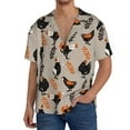 thumbnail image 3 of Vsdgher Funny Chicken Print Men's Wrinkle Free Untucked Cuban Shirt Business Casual Button Down Shirts Short Sleeve Shirt, 3 of 7