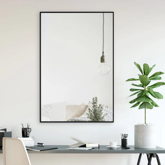Signature Home Collection Rectangular Eclectic Framed Wall Mirror - 35.5" - Black