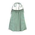 thumbnail image 5 of BiZtdJrK Womens Striped Halter Tank Tops Sleeveless Shirts Backless Camisole Summer Casual Vacation Tanks Army Green S, 5 of 5