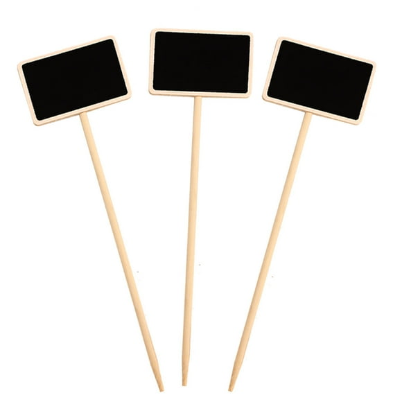 Maoww 20pcs Plant Name Labels Home Garden Flower Herb Pot Blackboard Wooden Chalkboard Labels Round Rod Long