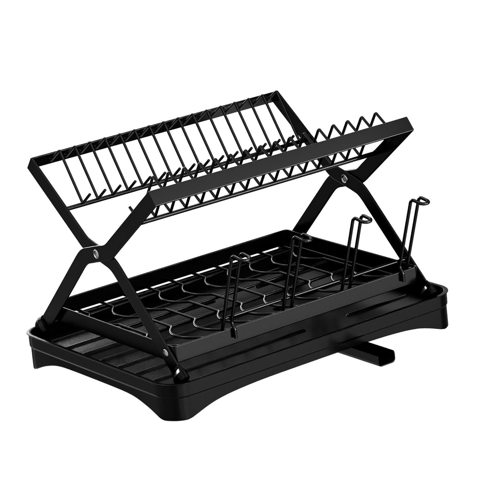 Kitchen Dish Drying Rack 2 Tiers Removable Multipurpose Space Saving