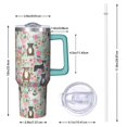 thumbnail image 2 of OBREWU Cute Pitbull Terriers Dog and Flower Tumbler with Handle and Lid,Cute Pitbull Terriers Dog and Flower 40oz Double Wall Vacuum Insulated Tumbler,Cups Gift for Women and Men, 2 of 7