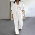 thumbnail image 2 of Womens Outfit Sets Sevevn Two Piece Sets for Women Summer Outfits 2025 Dressy Casual Long Sleeve Button Down Shirt Wide Leg Pants Lounge Set, 2 of 9