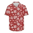 thumbnail image 5 of Rciityk Christmas Hawaiian Tee Shirt Tops for Men Summer Turndown Collar Button Up Short Sleeve T-Shirts Casual Snowflake Xmas Tree Print Vacation Shirt, 5 of 5