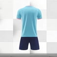 thumbnail image 4 of Odeerbi Niños Niñas Rápido Seco Juego de Entrenamiento de Fútbol Gradiente Geométrico Impresión Cuello En V Camiseta Shorts Conjunto Atlético Para 5-17 Años, 4 of 9