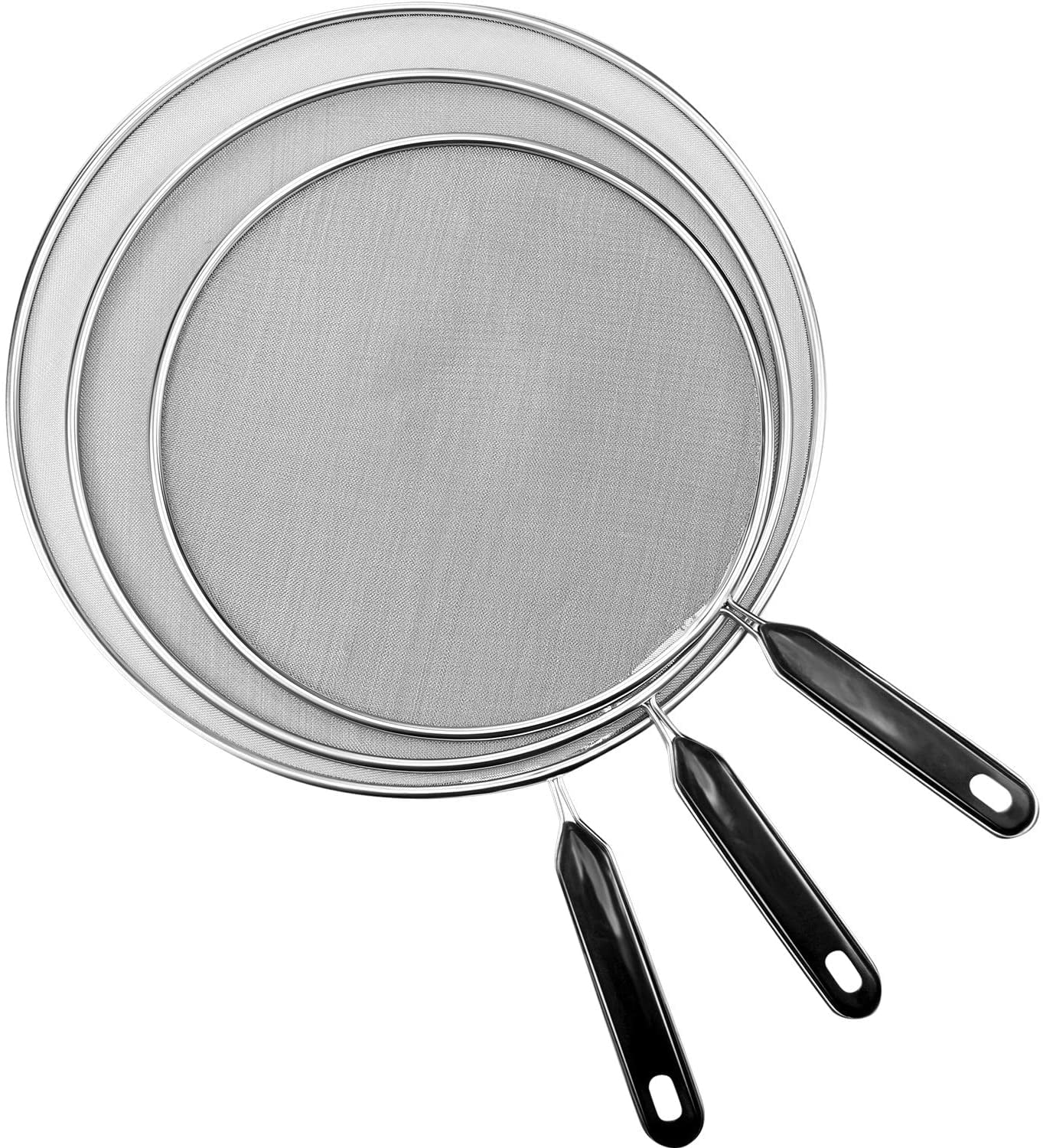 Stainless Steel Pan Splatter Guard Grease Guard Shield for Kitchen Frying Pan Cooking Supplies 9.8 Inch 11.5 Inch and 13 Inch 3 Pieces Grease Splatter Screen Mesh