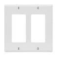 thumbnail image 3 of Cmple - 2 Pack Decorator Wall Plate 2-Gang Blank Wallplate Light Switch Cover Plate Standard GFCI Decorative Outlet Cover Dual-Gang Receptacle Outlet - White, 3 of 5