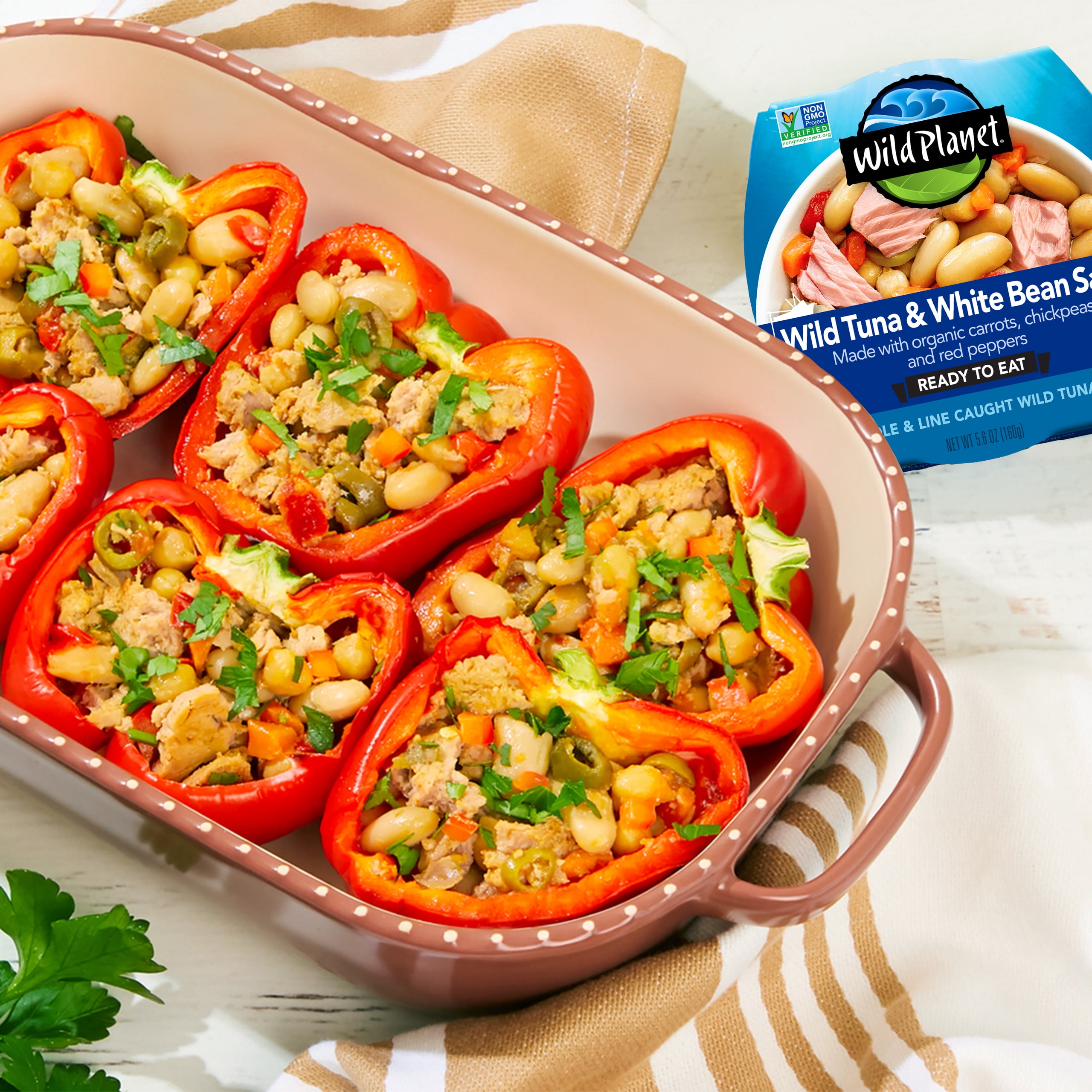 (4 pack) Wild Planet Wild Caught Tuna White Bean Salad with Veggies, Ready to Eat, 5.6 oz Can