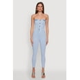 thumbnail image 2 of Womens Haute Monde Denim Sweetheart Neckline Jumpsuit, 2 of 4