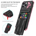 thumbnail image 4 of Feishell for iPhone 12 Pro Max Wallet Case with Credit Card Holder Stand Kickstand Rugged Hard PC + Soft TPU Shockproof Heavy Duty Defender Armor [Military Grade Protection] Grip Phone Case, Pink, 4 of 9