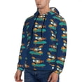 thumbnail image 3 of Lsque Skateboard Rides Cartoon Lobster Pattern Casual Men's Hoodie,Hooded Sweatshirt with Kangaroo Pocket,Pullover Hoodie-XX-Large, 3 of 7