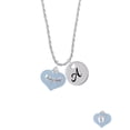 thumbnail image 2 of Delight Jewelry Baby Boy Blue Heart with Baby Feet Silvertone Script Initial Disc - A - Charm Necklace, 20"+3", 2 of 4