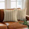 thumbnail image 6 of Throw Pillow Covers 26x26 Inch, Vintage Tan Striped Decorative Pillow Cases for Couch Sofa Bed, Rustic Minimalist Vertical Stripes Cotton Linen Square Home Decor Pillowcases with Hidden Zipper, 6 of 9