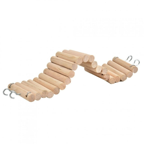 7.5 X 30cm Wooden Pet Ladder Bridge Soft Animal Bridge Toy Bendable Cage Habitat Toy for Hamster Mouse Chipmunk and Other Small Animals