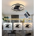 thumbnail image 5 of Q&S Black Round Ceiling Fan with Light Remote App Control Modern Farmhouse Flush Mount Linear Ceiling Fans for Bedroom Home Office Mute Smart 6 Wind Speeds Reversible Motor Dimmable LED 3 Color D19.7, 5 of 8