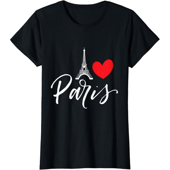 Eiffel Tower a Heart from Paris with Love to France T-Shirt