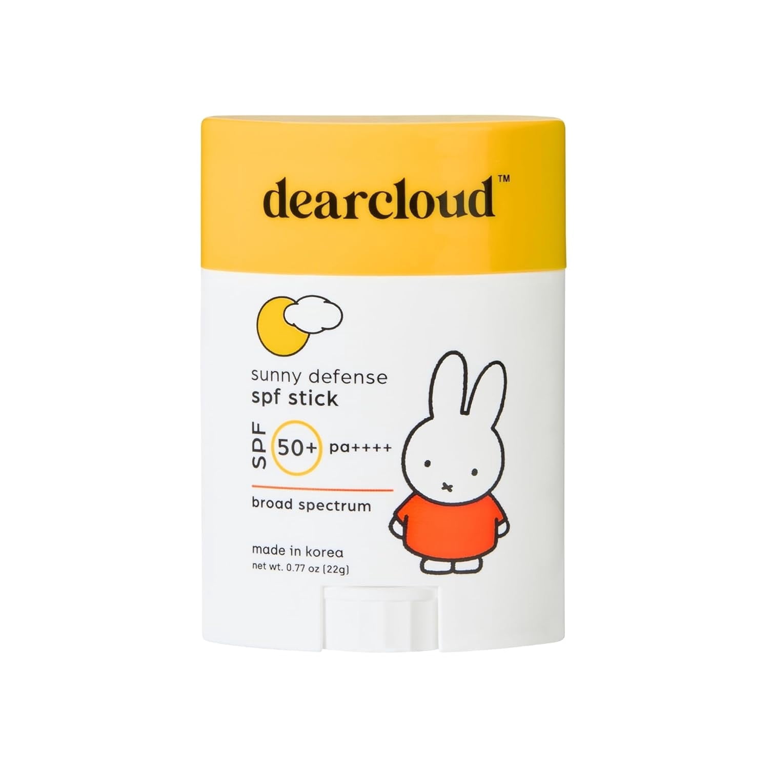 dearcloud x Miffy Sunny Defense Sun Stick SPF 50+ PA++++ – Korean Sunscreen for Face & Travel Size (.77 oz)