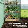 thumbnail image 4 of Outsunny Portable Walk-In Greenhouse with 6 Shelves, UV-Resistant PE Cover & Steel Frame, 56.3"W x 74"H Outdoor Garden Greenhouse for Seedlings and Flowers, Green, 4 of 8