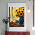 thumbnail image 2 of Diamond Art Kit for Adults, Cat Sunflowers Blue Vase Window Diamond Painting for Adults Beginners, DIY Diamond Art Painting Kits, 5D Diamond Painting Crafts for Home Decor 12x16 Frameless, 2 of 7