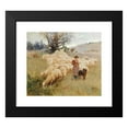 thumbnail image 2 of Alfred Plauzeau 14x12 Black Modern Framed Museum Art Print Titled - A Flock of Sheep, 2 of 5