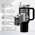 thumbnail image 4 of Truck Driver Gifts for Men, 40 Oz Trucker Tumbler with Handle & Straw, Trucker Present, Birthday Gifts for Truck Driver, Stainless Steel Trucker Cup, 4 of 6