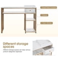 thumbnail image 4 of BarberPub Makeup Vanity Desk with Storage, Manicure Table with Metal Frame, Faux Marble Top, 4 of 9