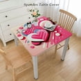 thumbnail image 2 of HAOXIT Rectangle Table Cloth Pink Red Love Heart Seamless Washable Waterproof Tablecloths Happy Quotes with Arrow Table Cover for Dinner Wedding Kitchen Holiday Party Decor 44''x44'', 2 of 7
