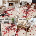 thumbnail image 5 of Red Flowers Area Rugs 5'x8', Washable Small Throw Rugs for Classroom Bedroom, Vintage Chinese Painting Plum Branches Indoor Outdoor Rug Non-Slip Low Pile Carpet Runner Reversible Floor Mats, 5 of 8