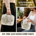 thumbnail image 2 of FOR U DESIGNS Lion Cross Rose Pattern Bible Case Handbag with Handle Quilted Bible Holder Case Bible Journaling Supplies Bible Carrier Tote Bag for Bible Study/Daily Use, 2 of 7