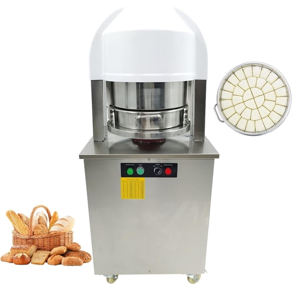 PreAsion Commercial Stainless Steel Electric Automatic Dough Divider Cutter 36 Pieces 110V
