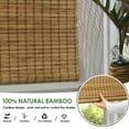 thumbnail image 2 of LazBlinds Cordless Bamboo Roman Shades, Privacy Blinds for Interior Windows, Room Darkening Roll Up Bamboo Blinds for Home & Patio, 47" W x 64" H, Highfield Teak, 2 of 6